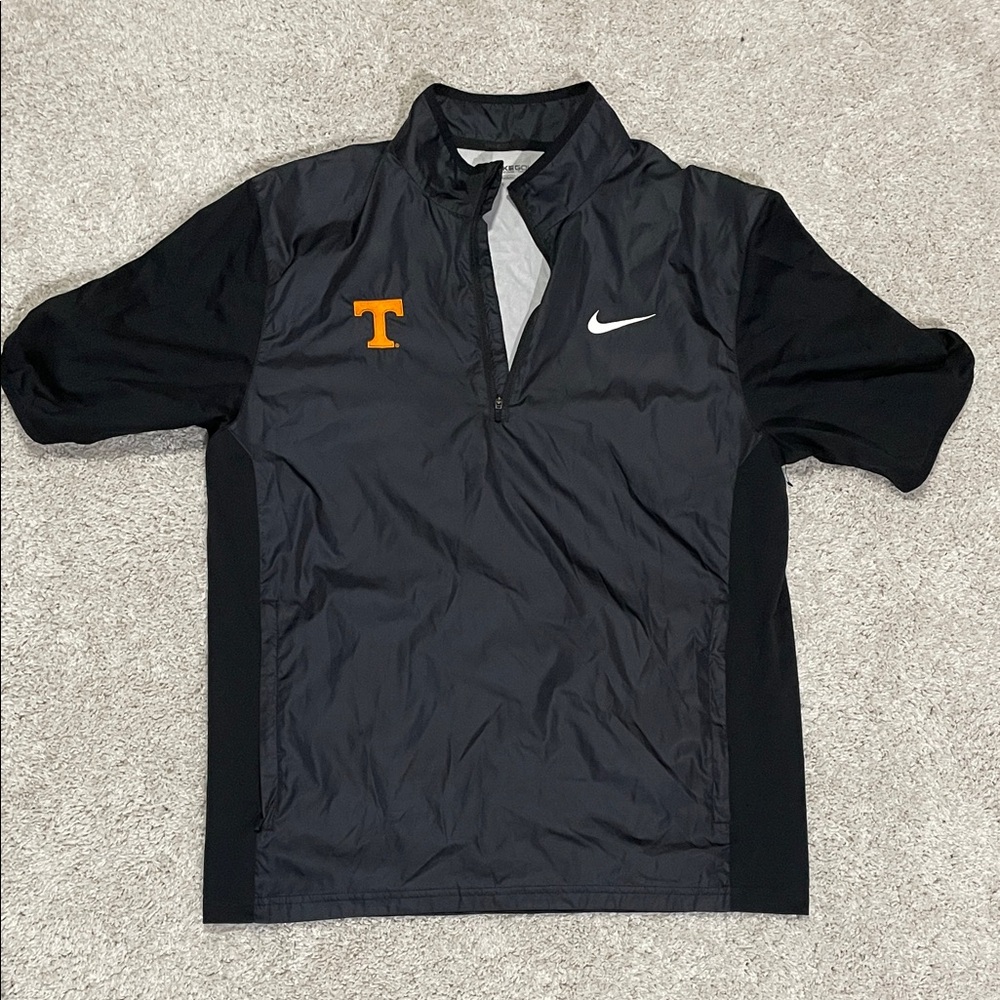 Nike Black and Orange Half-Zip Jacket